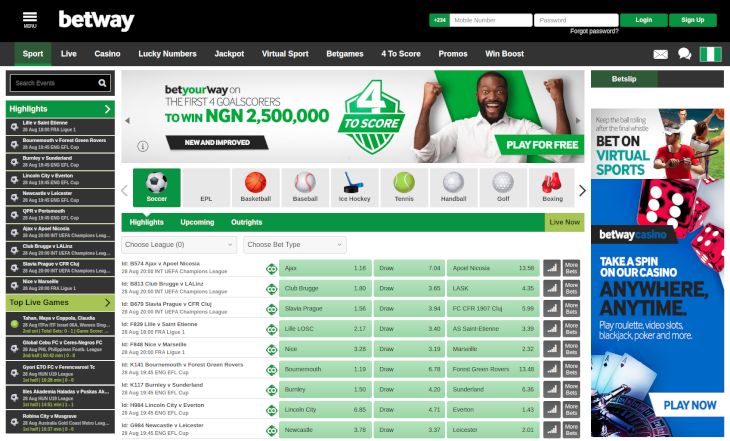 BetWay home page
