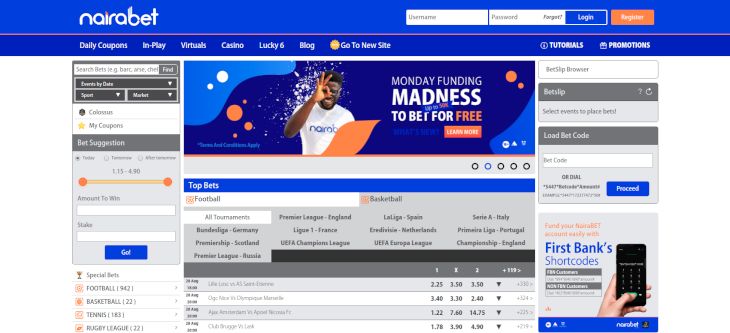 NairaBet home page