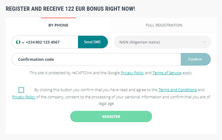 22bet registration