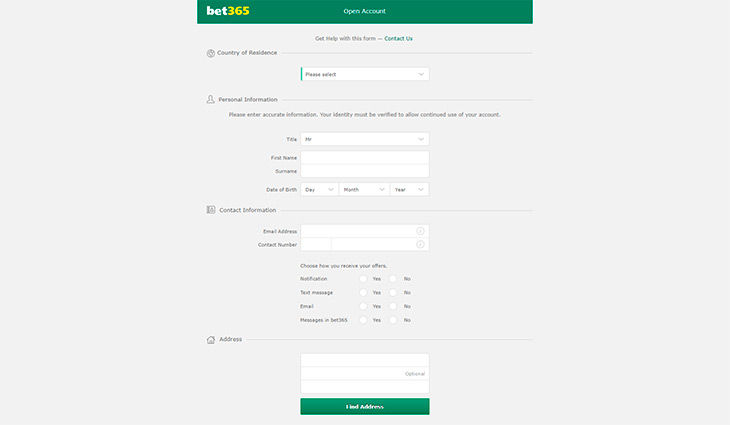 How to open account on Bet365